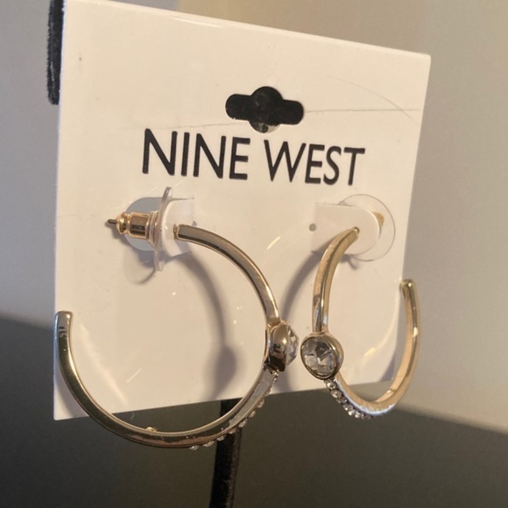Nine West Gold and Silver Hoop Earrings